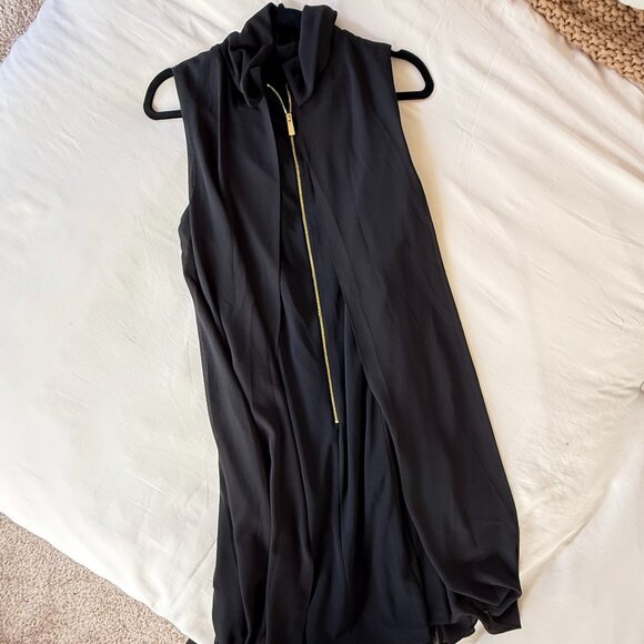 Mock Neck Chiffon Trapeze Dress - Picture 6 of 11